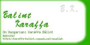 balint karaffa business card